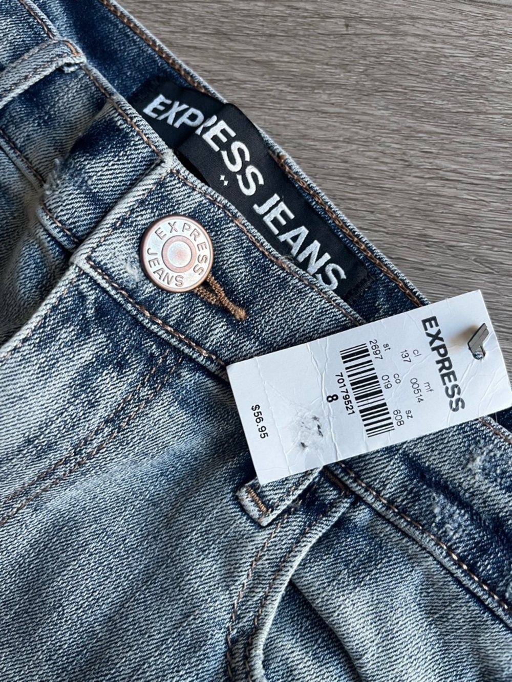 Express High-Rise Light Blue Denim Jeans